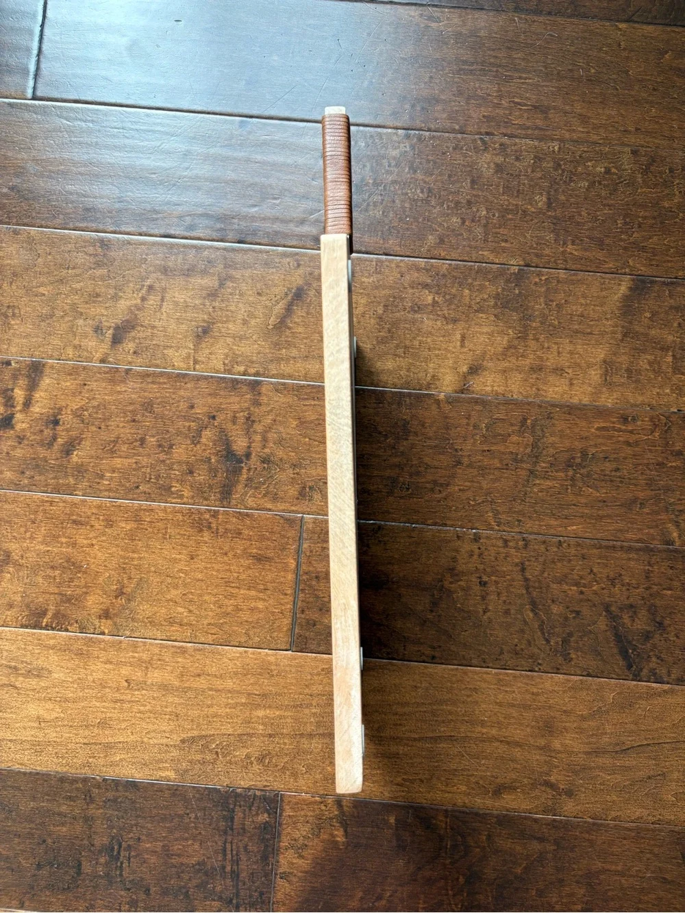 Pier 1 Two-Tone Wood Serving Charcuterie Board with Wrapped Handle